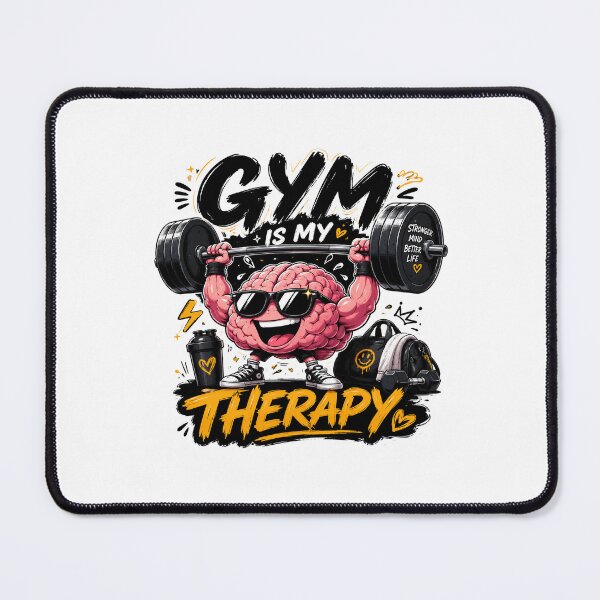 Item preview, Gym Is My Therapy Funny Cartoon Sticker  Workout Motivation Gym Lover  designed and sold by Artimax-Studio.