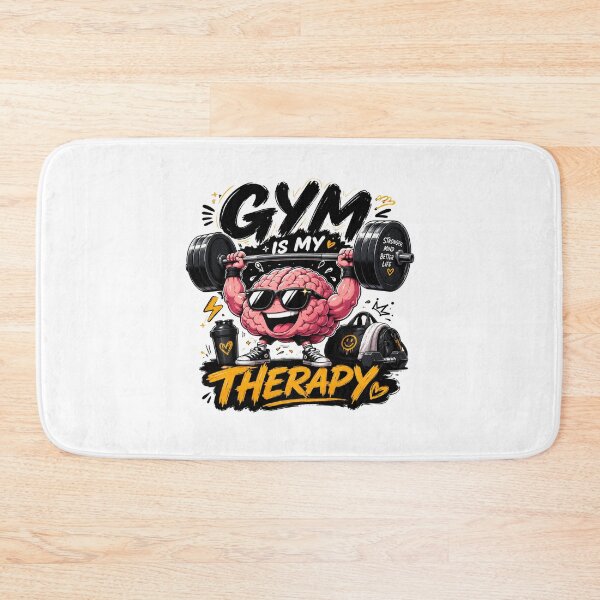 Item preview, Gym Is My Therapy Funny Cartoon Sticker  Workout Motivation Gym Lover  designed and sold by Artimax-Studio.
