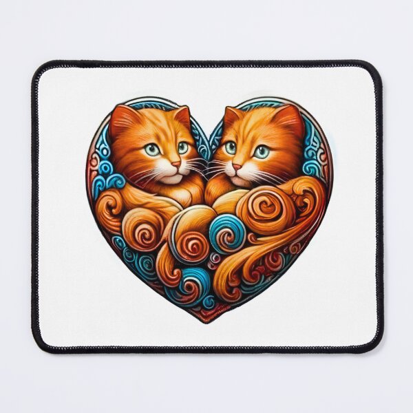 Item preview, Cute Orange Cats Heart Sticker Pack - Ginger Kitten Floral Hearts designed and sold by Good Vibes .