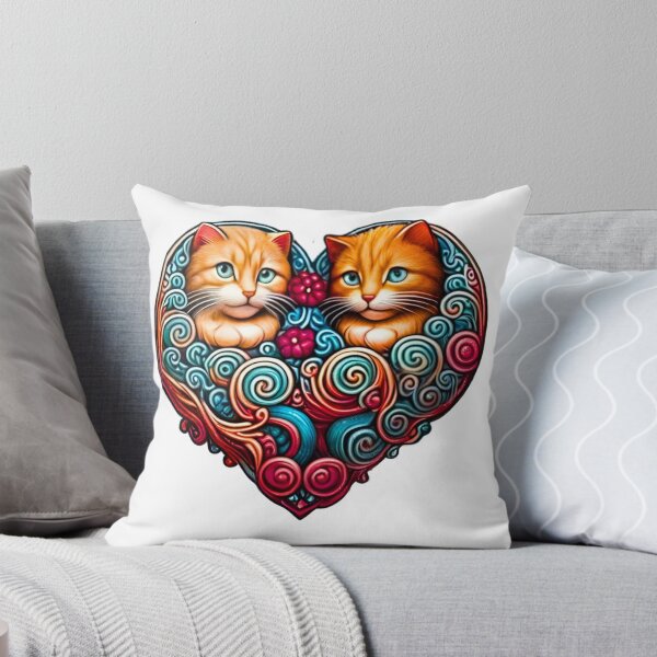 Item preview, Cute Orange Cats Heart Sticker Pack - Ginger Kitten Floral Hearts designed and sold by Good Vibes .