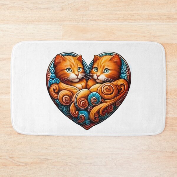 Item preview, Cute Orange Cats Heart Sticker Pack - Ginger Kitten Floral Hearts designed and sold by Good Vibes .