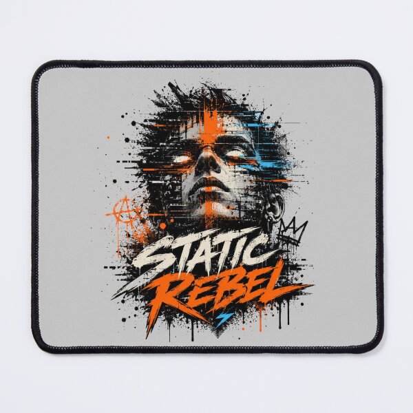 Item preview, Static Rebel Urban Glitch Street Art Portrait designed and sold by Aredbox.