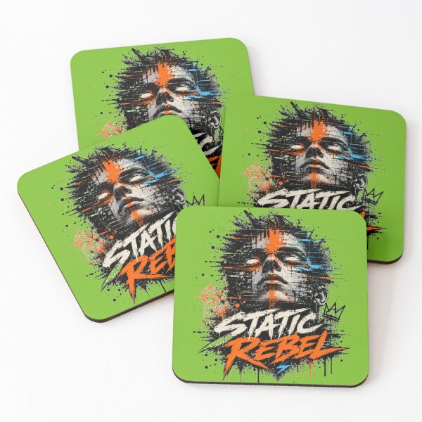 Item preview, Static Rebel Urban Glitch Street Art Portrait designed and sold by Aredbox.