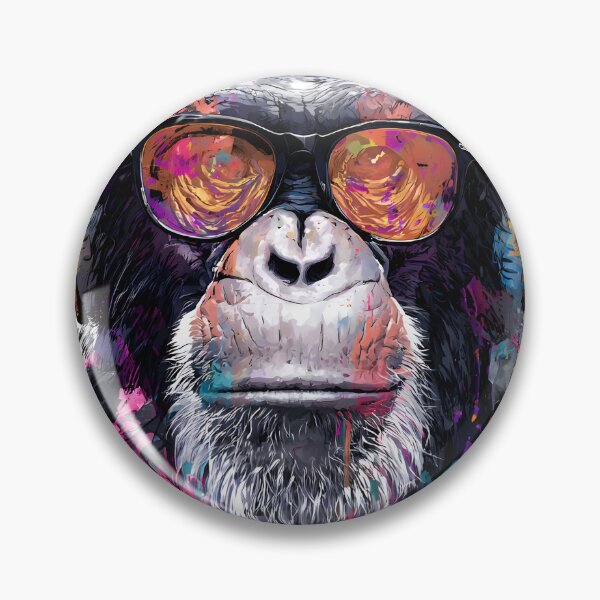 Item preview, DJ Monkey Business Ape With Orange Glasses and Yellow Headphones designed and sold by GrinGalore.