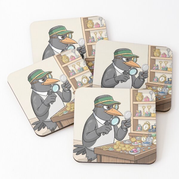 Item preview, Crow Pawn-Shop Owner Appraising Shiny Trinkets designed and sold by PictorialWhimsy.