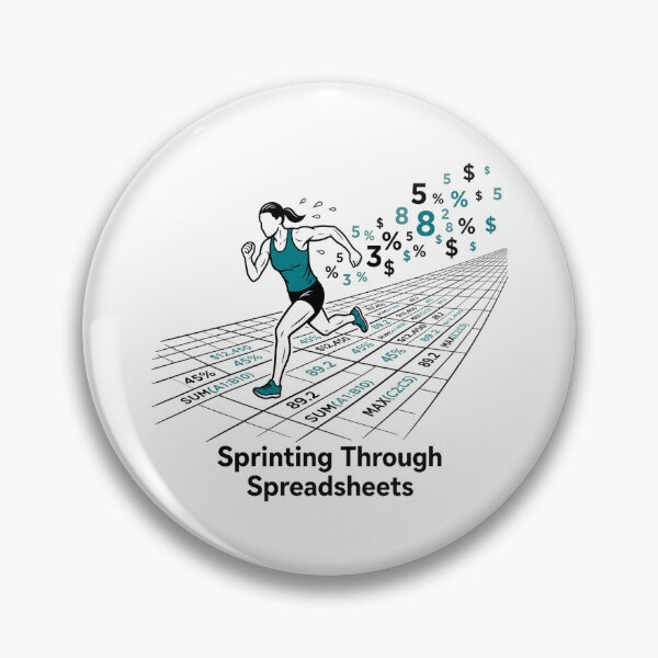 Artikelvorschau, Sprinting Through Tablesheets - Funny Excel Data Analyst & Accountant. entworfen und verkauft von spreadsheetcafe.