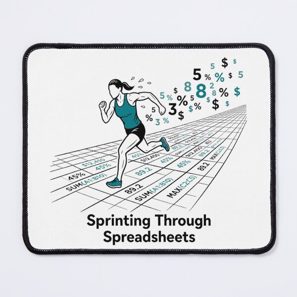 Item preview, Sprinting Through Spreadsheets - Funny Excel Data Analyst & Accountant. designed and sold by spreadsheetcafe.