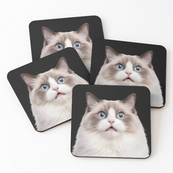 Item preview, Drooling Ragdoll Cat Meme Face designed and sold by teeperfect.