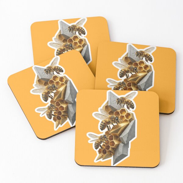 Item preview, Geometric Honeybee and Concrete Hive - Modern Nature Art Sticker designed and sold by Scro-Ciob-Shop.
