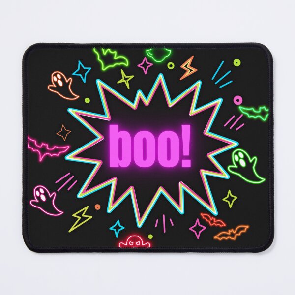 Item preview, Retro Neon Pink BOO Halloween Comic Burst - Spooky Glowing Pop Art Sticker designed and sold by alalame.