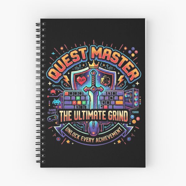 Item preview, Quest Master Gamer T-Shirt: Retro Neon RPG, D20, Achievement, PC & Console Gaming Tee designed and sold by LevelUpLad.