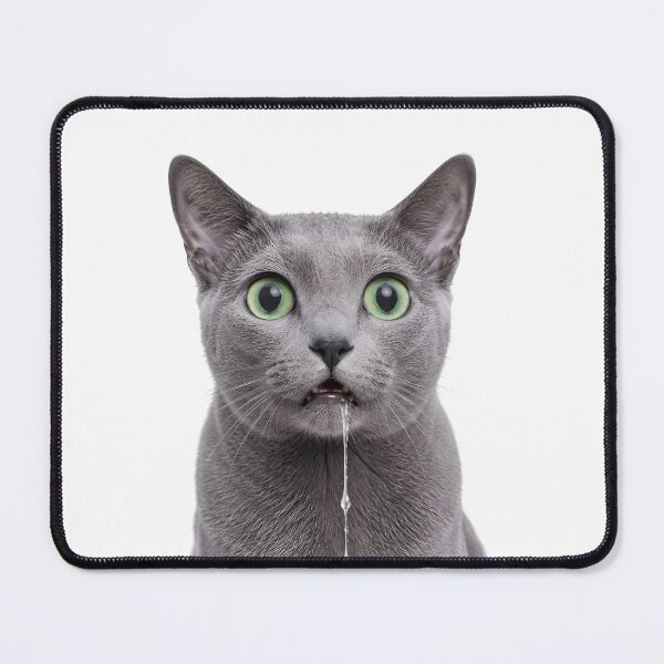 Item preview, Drooling Russian Blue Cat Meme Face designed and sold by teeperfect.