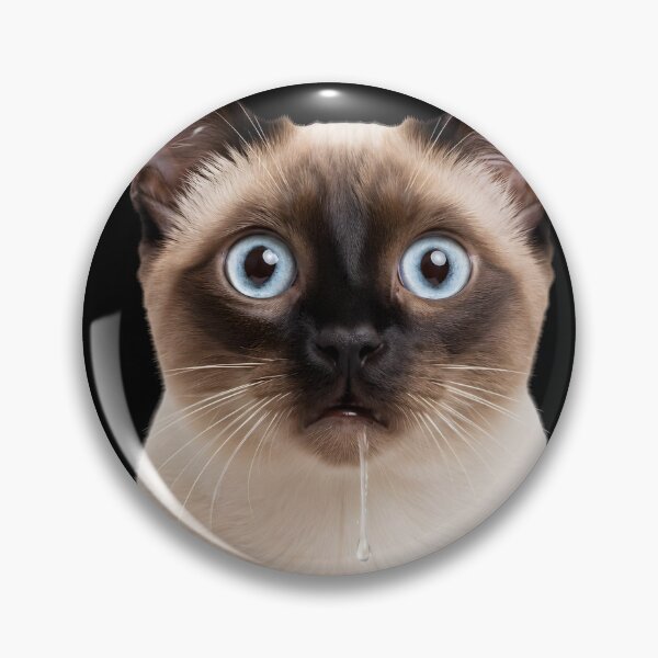 Item preview, Drooling Siamese Cat Meme Face designed and sold by teeperfect.