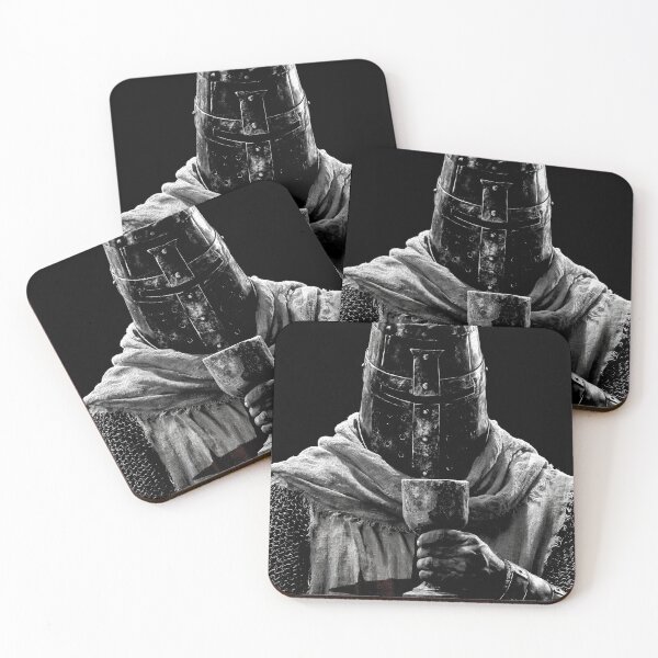 Item preview, Knight of God Templar Crusader Medieval Warrior Holding Cup Art designed and sold by GrinGalore.