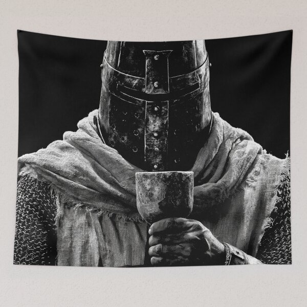Item preview, Knight of God Templar Crusader Medieval Warrior Holding Cup Art designed and sold by GrinGalore.
