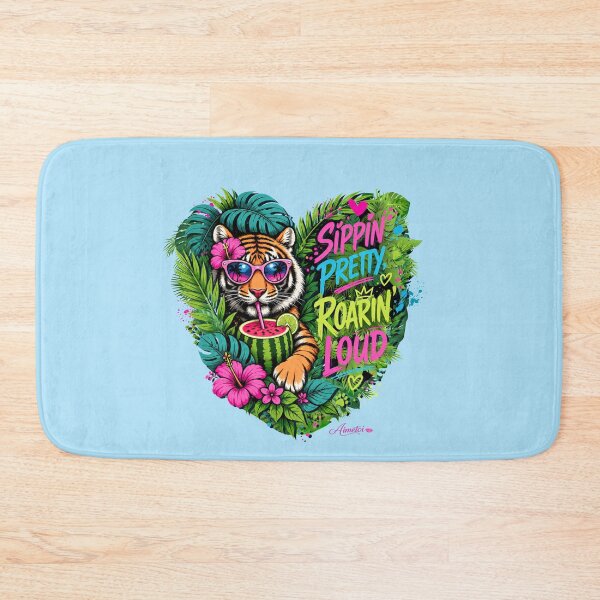 Item preview, Tropical Tiger – Sippin' Pretty, Roarin' Loud | Summer Vibes Graphic Tee designed and sold by Aimetoi.