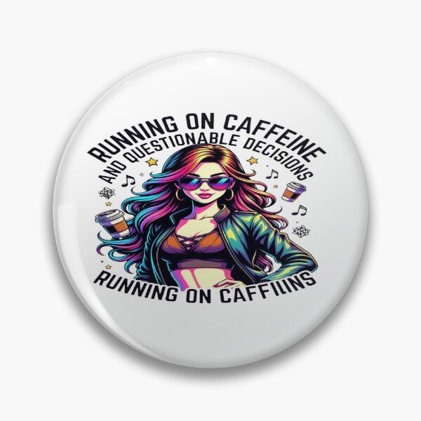 Artikelvorschau, Running on Caffeine & Questionable Decisions – Funny Coffee Graphic T-Shirt | Neon Aesthetic Lifestyle Tee | Caffeine Lover POD Design entworfen und verkauft von Sushikidsntod.