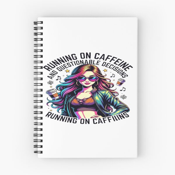 Artikelvorschau, Running on Caffeine & Questionable Decisions – Funny Coffee Graphic T-Shirt | Neon Aesthetic Lifestyle Tee | Caffeine Lover POD Design entworfen und verkauft von Sushikidsntod.