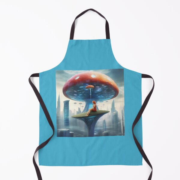 Item preview, futuristic mushroom cityscape metropolis designed and sold by Zelda50.