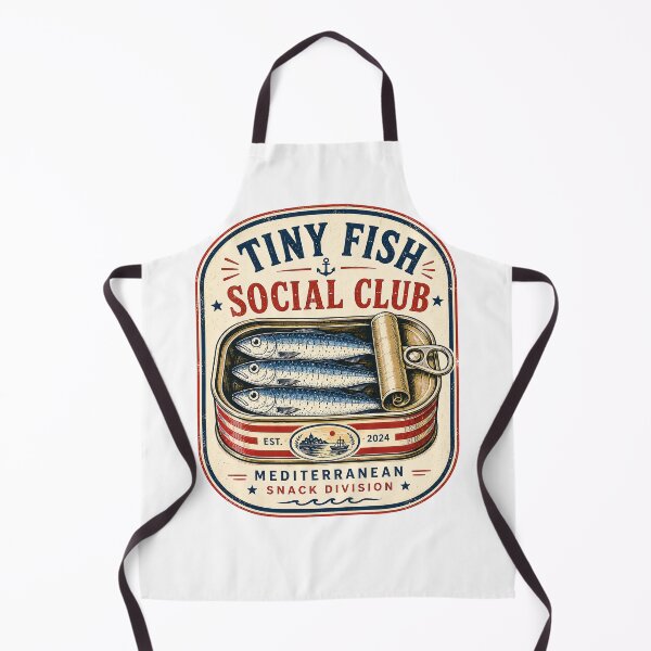 Item preview, Retro Sardine Tin Coastal Mediterranean Fish T-Shirt designed and sold by LuckyLukasArt.
