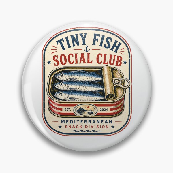 Item preview, Retro Sardine Tin Coastal Mediterranean Fish T-Shirt designed and sold by LuckyLukasArt.