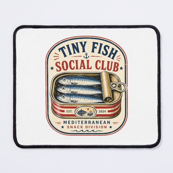 Item preview, Retro Sardine Tin Coastal Mediterranean Fish T-Shirt designed and sold by LuckyLukasArt.