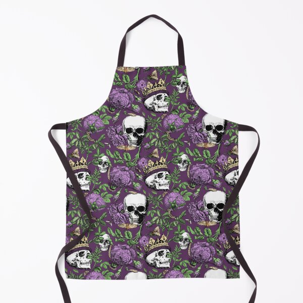 Item preview, Summer Garden with Purple Roses and Skull Maximalist Gothic Aesthetic Floral Pattern for Summerween and Halloween - Plum Purple Backgorund  designed and sold by CanisArtStudio.