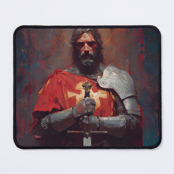 Item preview, Knight of God Templar Crusader Standing Guard Medieval Warrior Art designed and sold by GrinGalore.