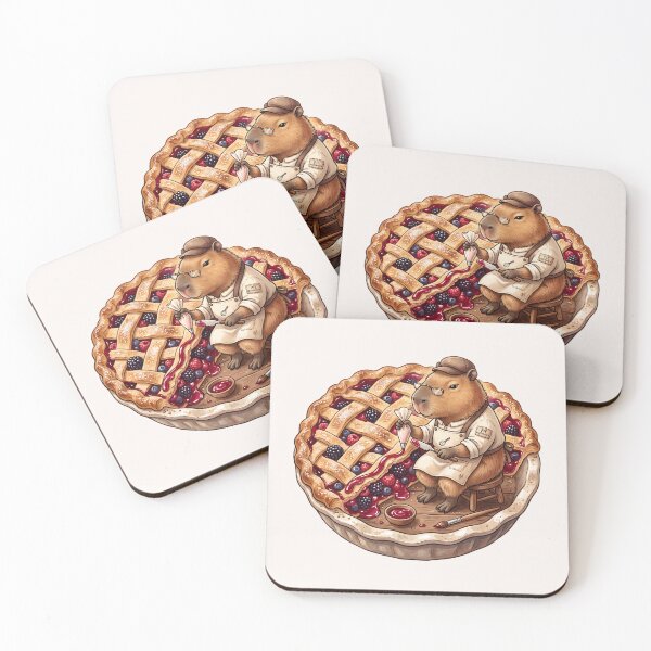 Item preview, Kawaii Capybara Berry Pie Baker Food Trend designed and sold by MythicCotton.