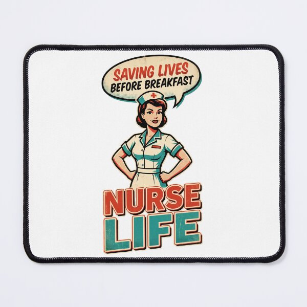Item preview, Retro Vintage Nurse Life Saving Lives Before Breakfast  designed and sold by Bebew3.