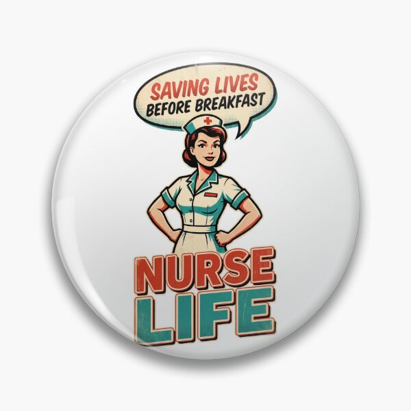 Item preview, Retro Vintage Nurse Life Saving Lives Before Breakfast  designed and sold by Bebew3.