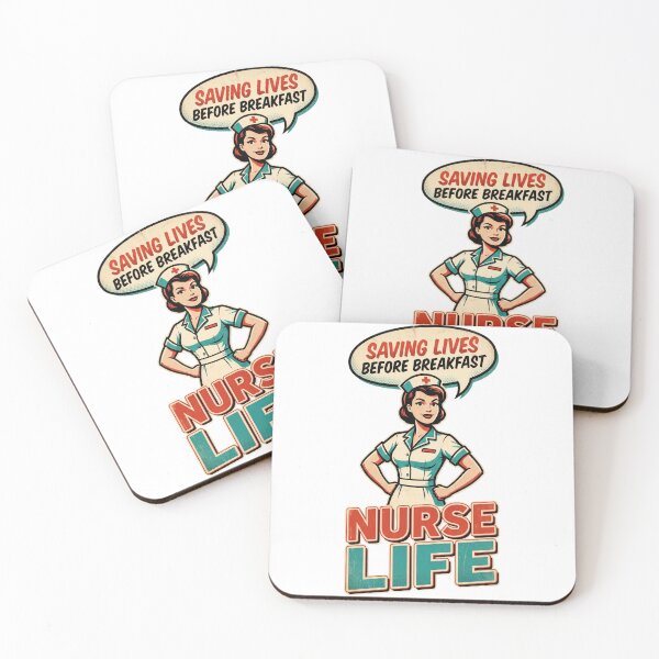 Item preview, Retro Vintage Nurse Life Saving Lives Before Breakfast  designed and sold by Bebew3.