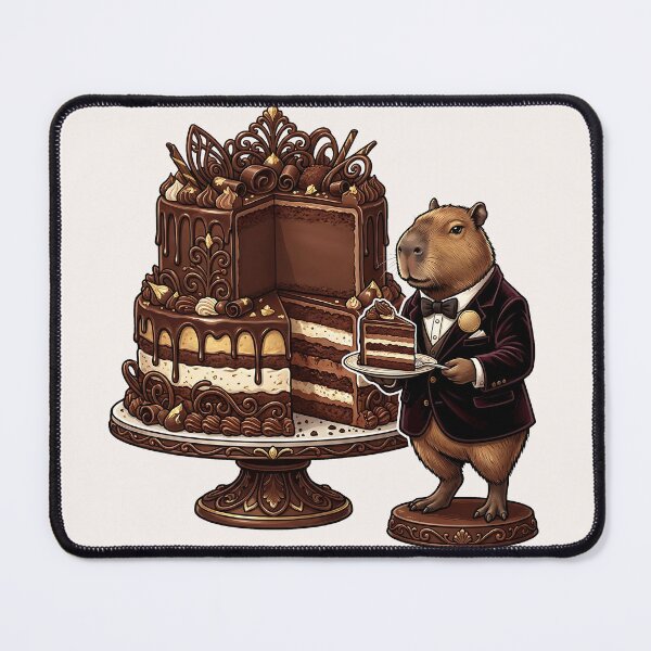 Item preview, Tuxedo Capybara Chocolate Cake Food Trend designed and sold by MythicCotton.