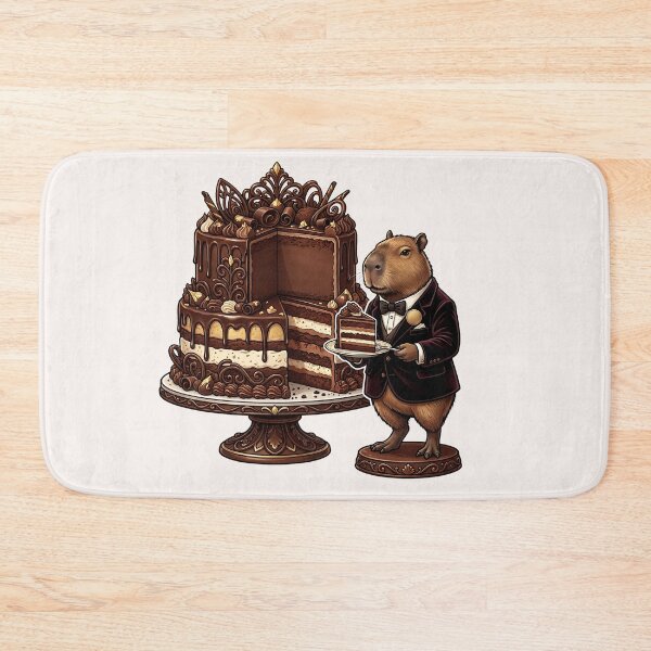 Item preview, Tuxedo Capybara Chocolate Cake Food Trend designed and sold by MythicCotton.