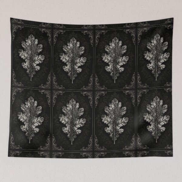 Item preview, Pewter Oak Leaf Gothic Botanical Print, Dark Academia Vintage Wall Art designed and sold by NocturnaLeafCo.