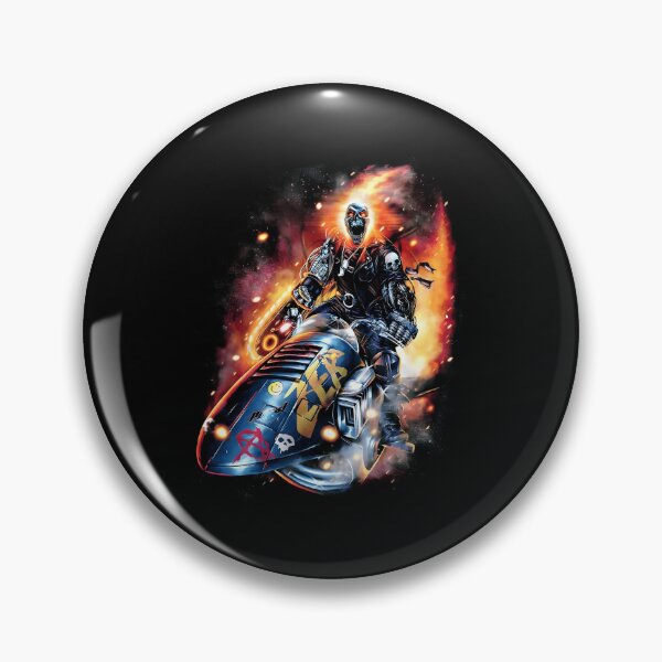 Item preview, Flaming Skull Ghost Rider Cosmic Motorcycle Retro Comic designed and sold by KAWKAW-DRHM.