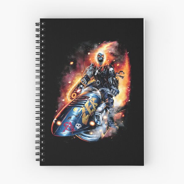 Item preview, Flaming Skull Ghost Rider Cosmic Motorcycle Retro Comic designed and sold by KAWKAW-DRHM.