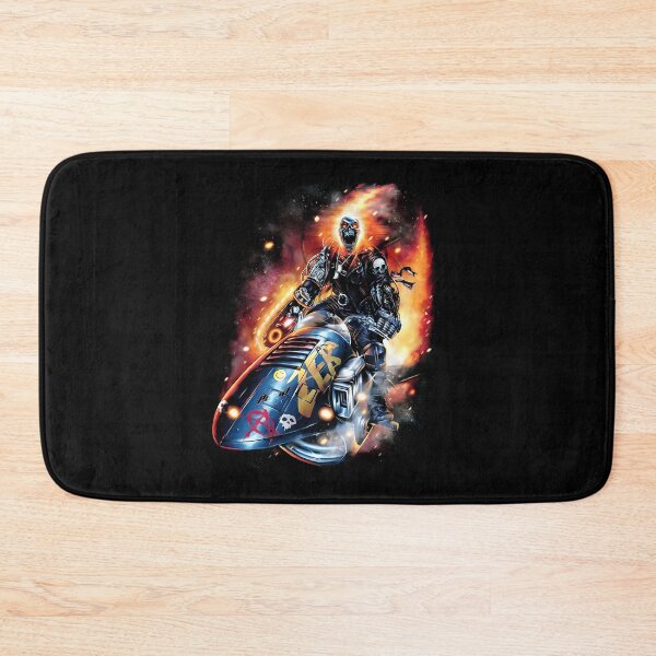 Item preview, Flaming Skull Ghost Rider Cosmic Motorcycle Retro Comic designed and sold by KAWKAW-DRHM.