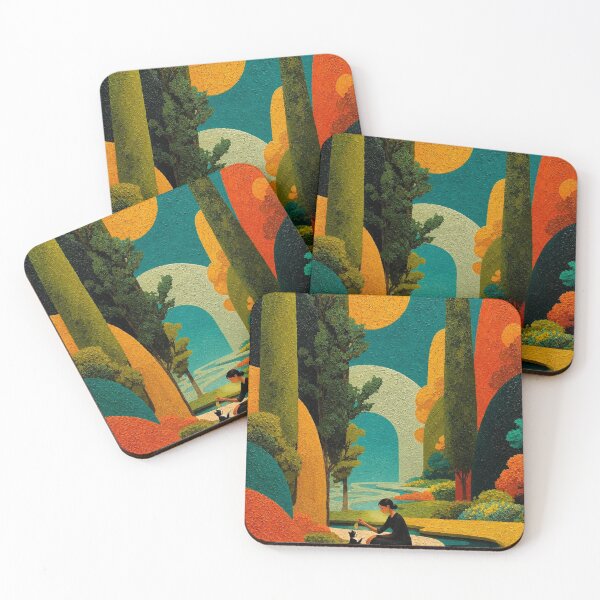 Item preview, Woman and Cat Garden Canvas Print – Colorful Oil Painting Style Botanical Garden Cat Fine Art Canvas Wall Decor designed and sold by IconicDesignsXd.