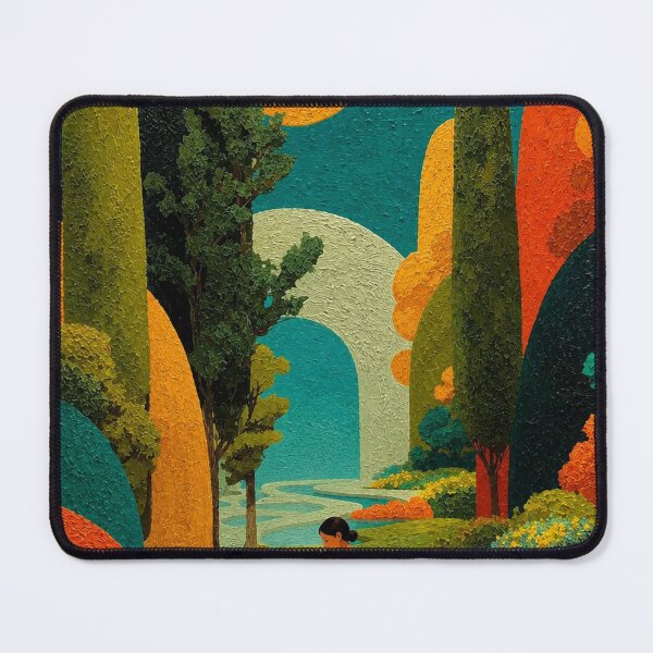 Item preview, Woman and Cat Garden Canvas Print – Colorful Oil Painting Style Botanical Garden Cat Fine Art Canvas Wall Decor designed and sold by IconicDesignsXd.