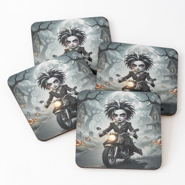 Item preview, Gothic Motorcycle Rider in Dark Fantasy Halloween Style inspired by Burton and Froud designed and sold by FotoworldEdel.