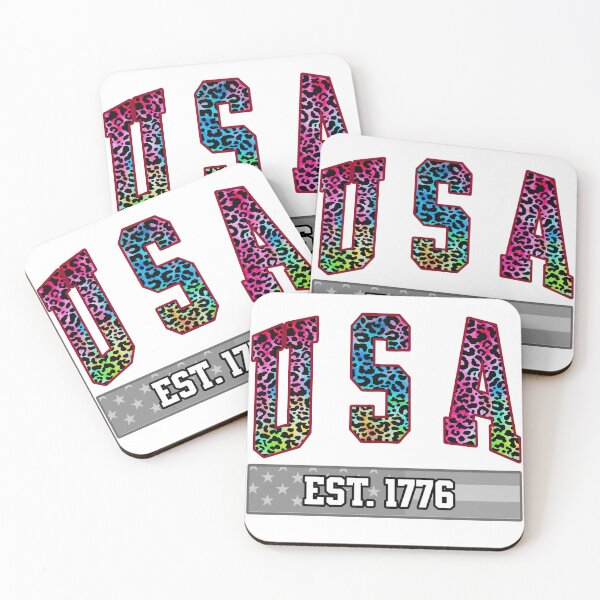 Item preview, USA Est 1776 Rainbow Leopard Varsity Design designed and sold by DjFreeq.