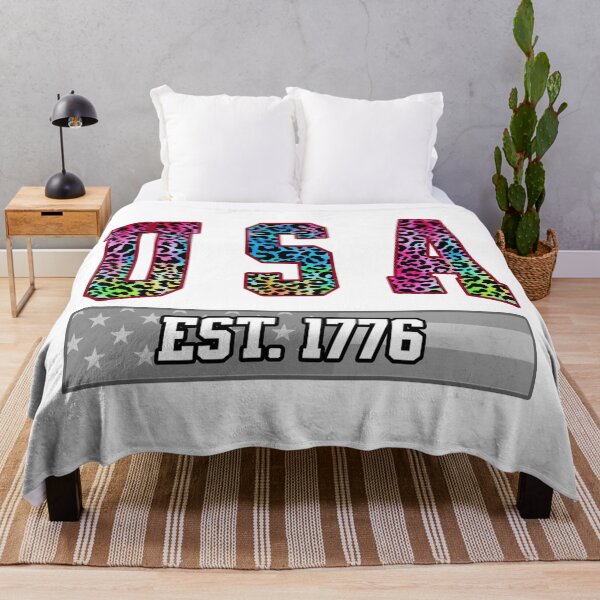 Item preview, USA Est 1776 Rainbow Leopard Varsity Design designed and sold by DjFreeq.
