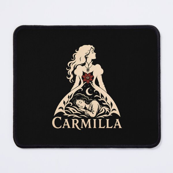 Item preview, Carmilla Gothic Dress Silhouette Sleeping Woman Crescent Moon Art designed and sold by Fenay Designs.