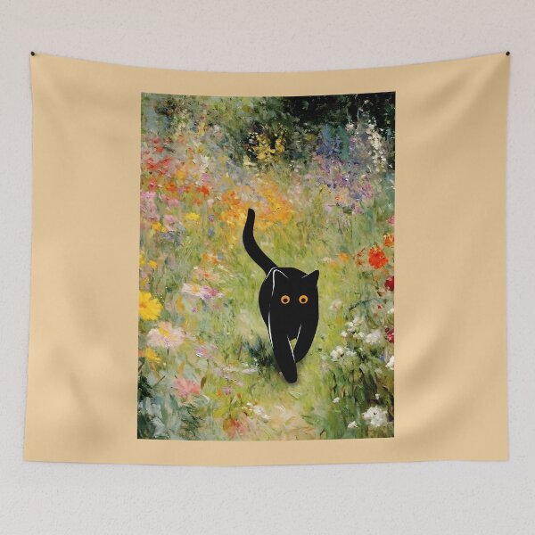 Item preview, cat in the garden designed and sold by PurrfectHome.