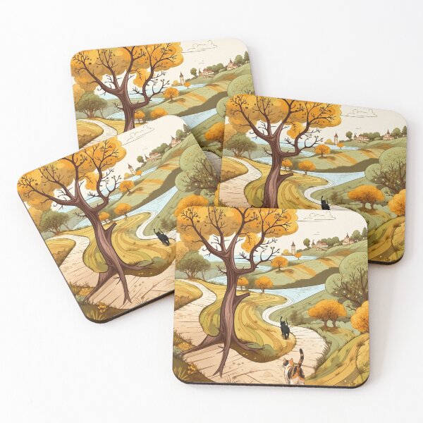 Item preview, Autumn Cats Walking Path Spiral Notebook – Cute Countryside Fall Landscape Two Cats Journal Notebook Gift designed and sold by IconicDesignsXd.