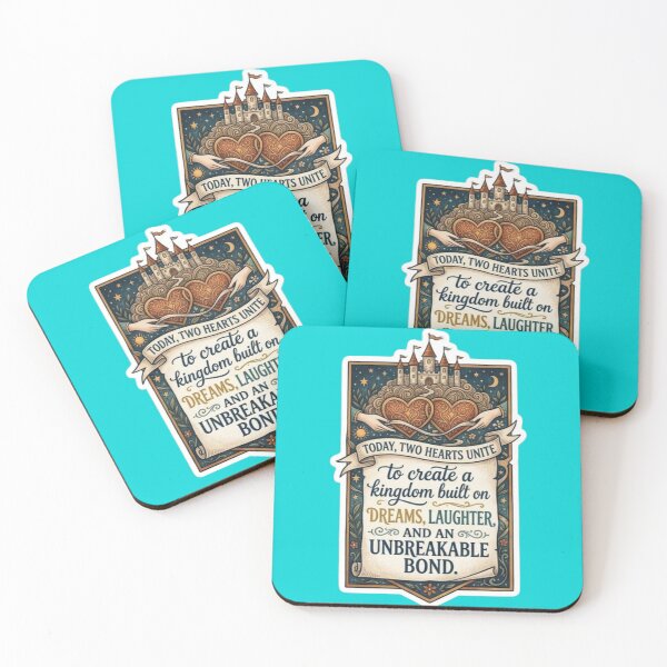 Item preview, Two Hearts Unite - Elegant Fairytale Wedding Quote Sticker designed and sold by Scro-Ciob-Shop.