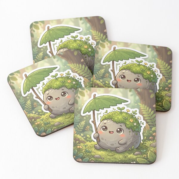 Item preview, Mossy Rock Buddy – Cute Nature Spirit Forest Sticker designed and sold by CuteRage.