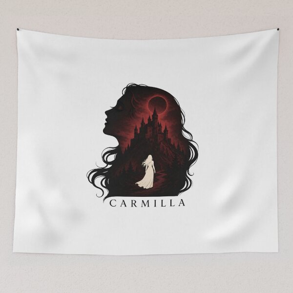 Item preview, Carmilla Gothic Castle Hair Silhouette Eclipse Moon Vampire Art designed and sold by Fenay Designs.