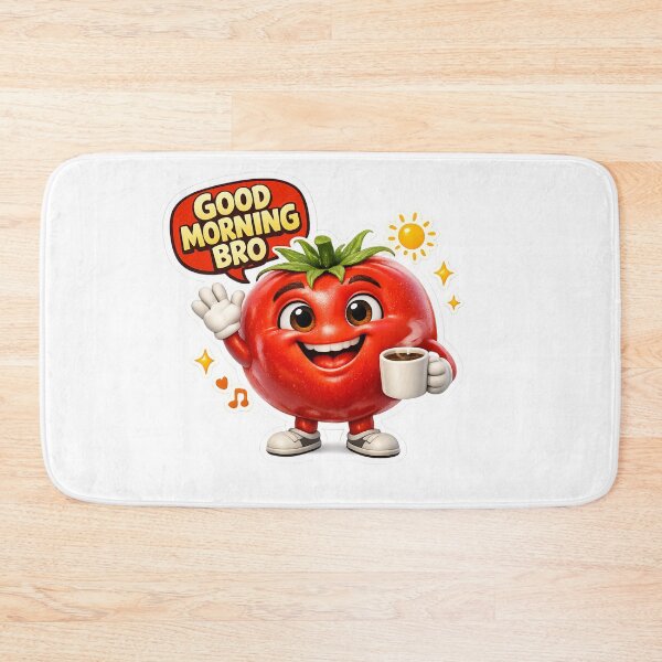 Item preview, Good Morning Bro Funny Tomato Character Cute Coffee Lover Gift designed and sold by Bhinfy.
